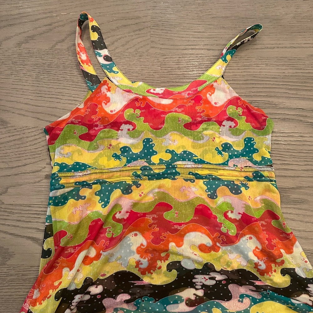 Diane Von Furstenberg Girls' Multicolor Wave-Print Tank Top